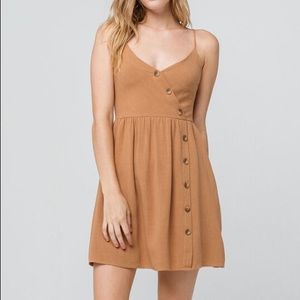 Camel button dress